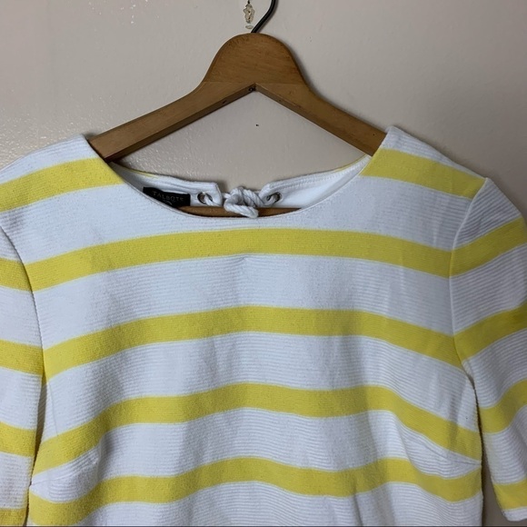 [Talbots] Petite Yellow & White Stripe Nautical Tie Detail Top - Picture 2 of 7